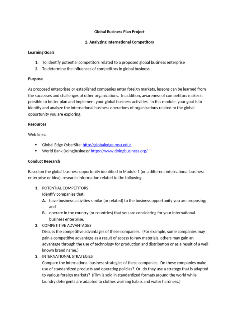 Analyzing Global Business Competitors | PDF | Competitive Advantage ...