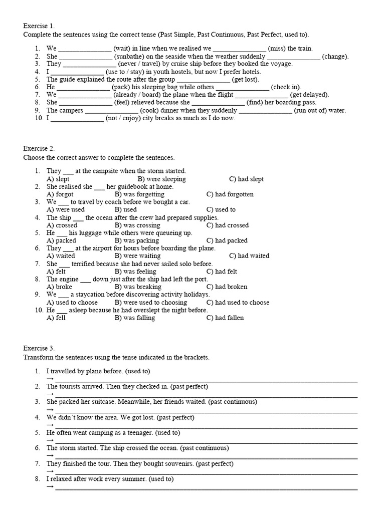 Tenses Practice Exercises for English Learners | PDF