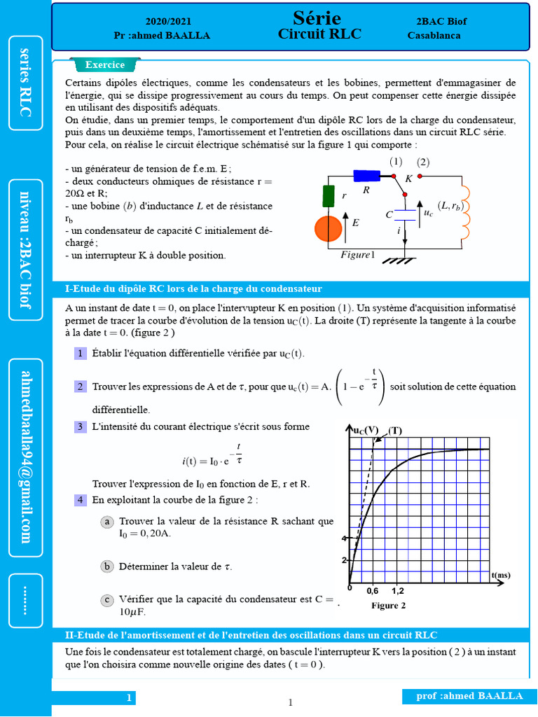 Étude des circuits RLC : charge, oscillations et amortissement | PDF ...