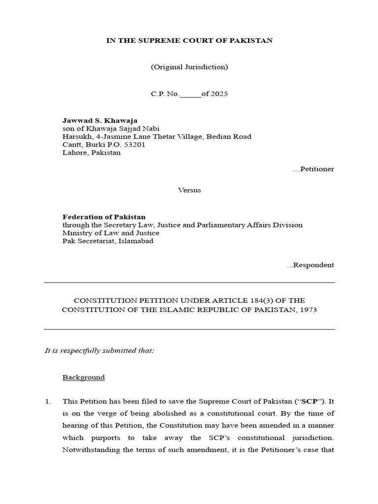 JSK Petition | PDF | High Court Of Australia | Jurisdiction