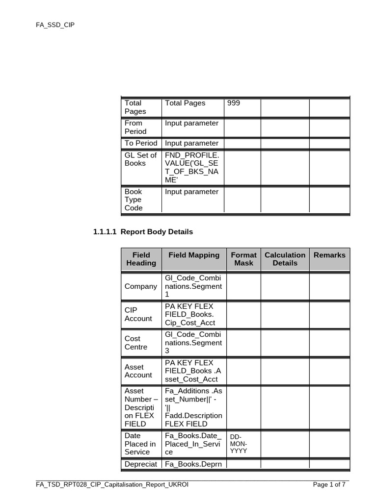 FA 00001 Capitalisation Report UKROI | PDF | Parameter (Computer ...