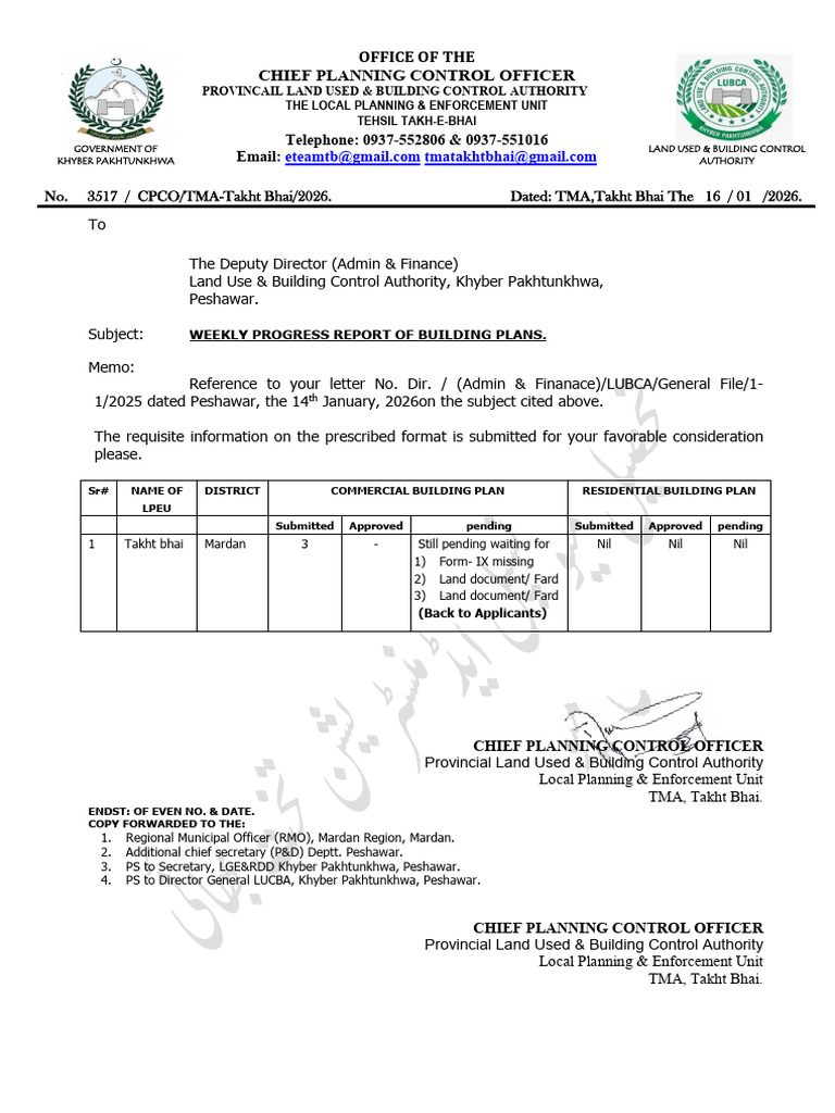 Letter's Chief Planning Control Officer-2026 | PDF