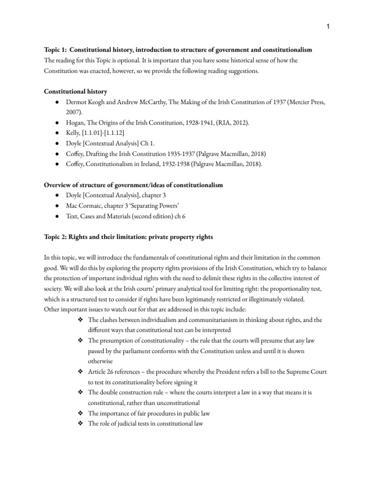 Irish Constitutional Rights Overview | PDF | Supreme Court Of The ...