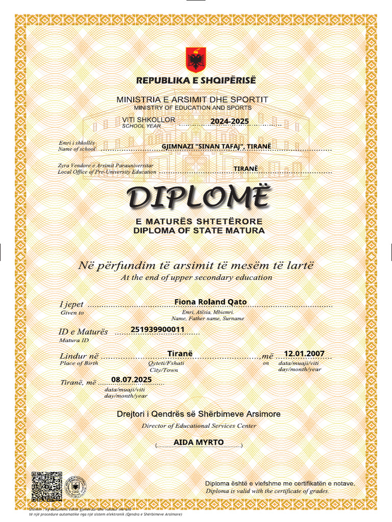 Diploma e Matures 2025 20250708102532 | PDF