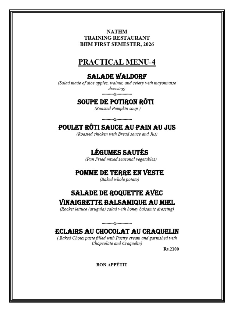 Menu 4 | PDF