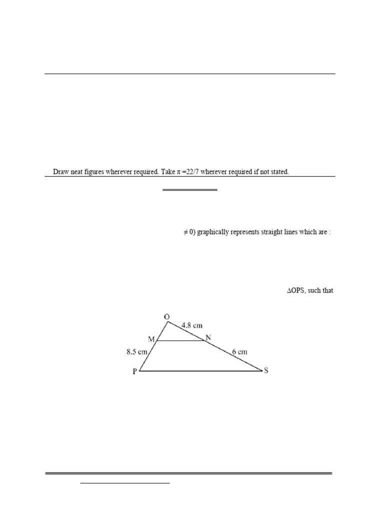Class X Mathematics Sample Paper 2026 | PDF | Circle | Angle
