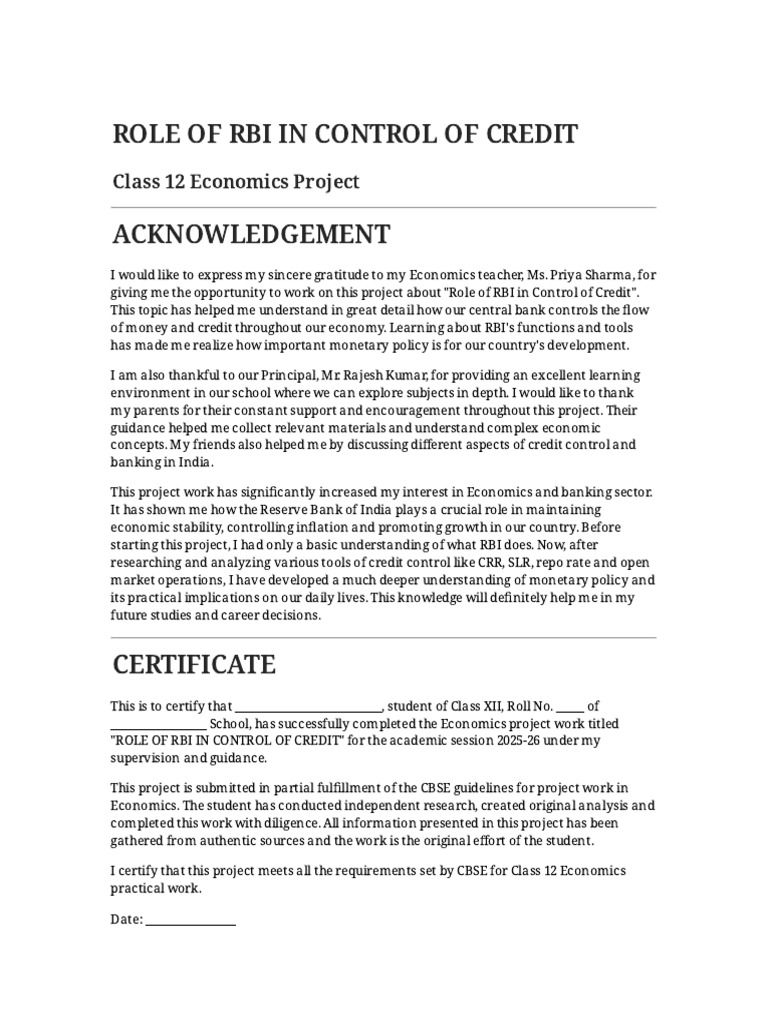 RBI's Role in Credit Control Explained | PDF | Reserve Bank Of India ...