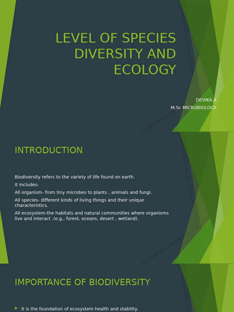 Species Diversity and Ecosystem Ecology | PDF | Biodiversity | Ecosystem