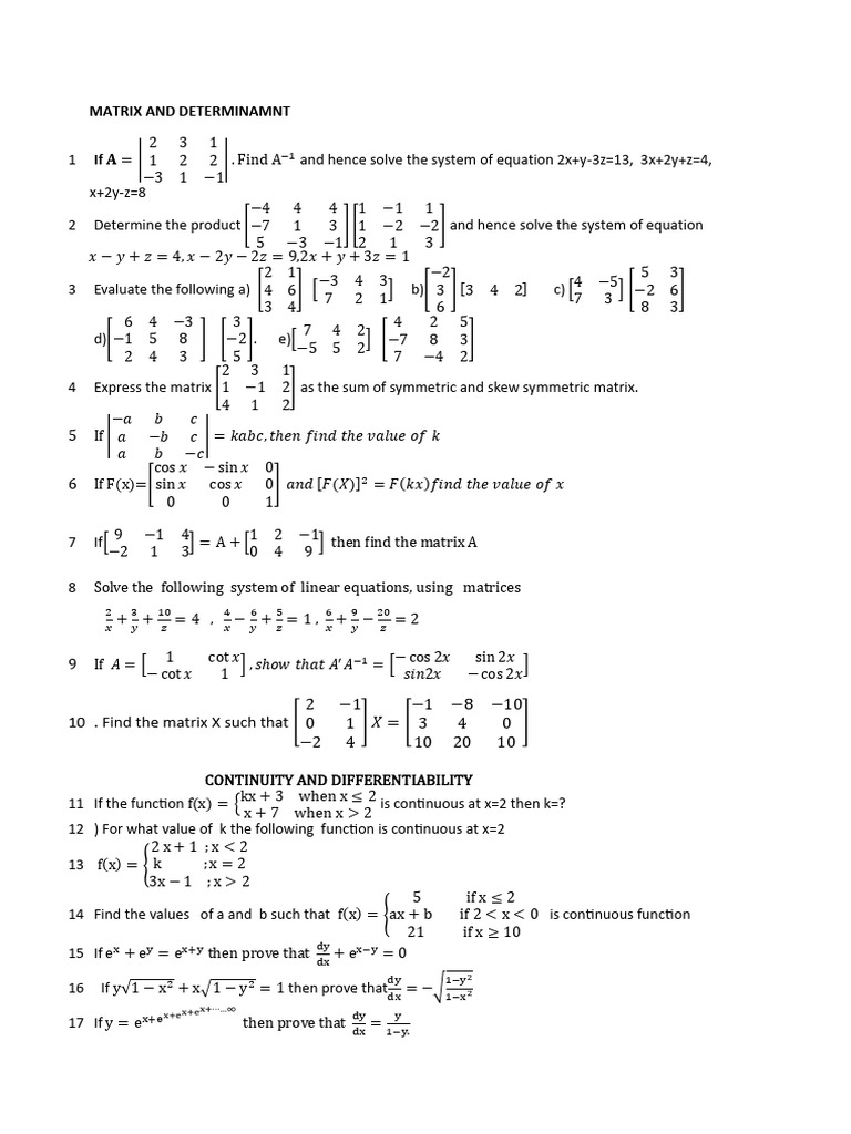 Class XII Mathematics Assignment 2024-25 | PDF | Area | Geometry