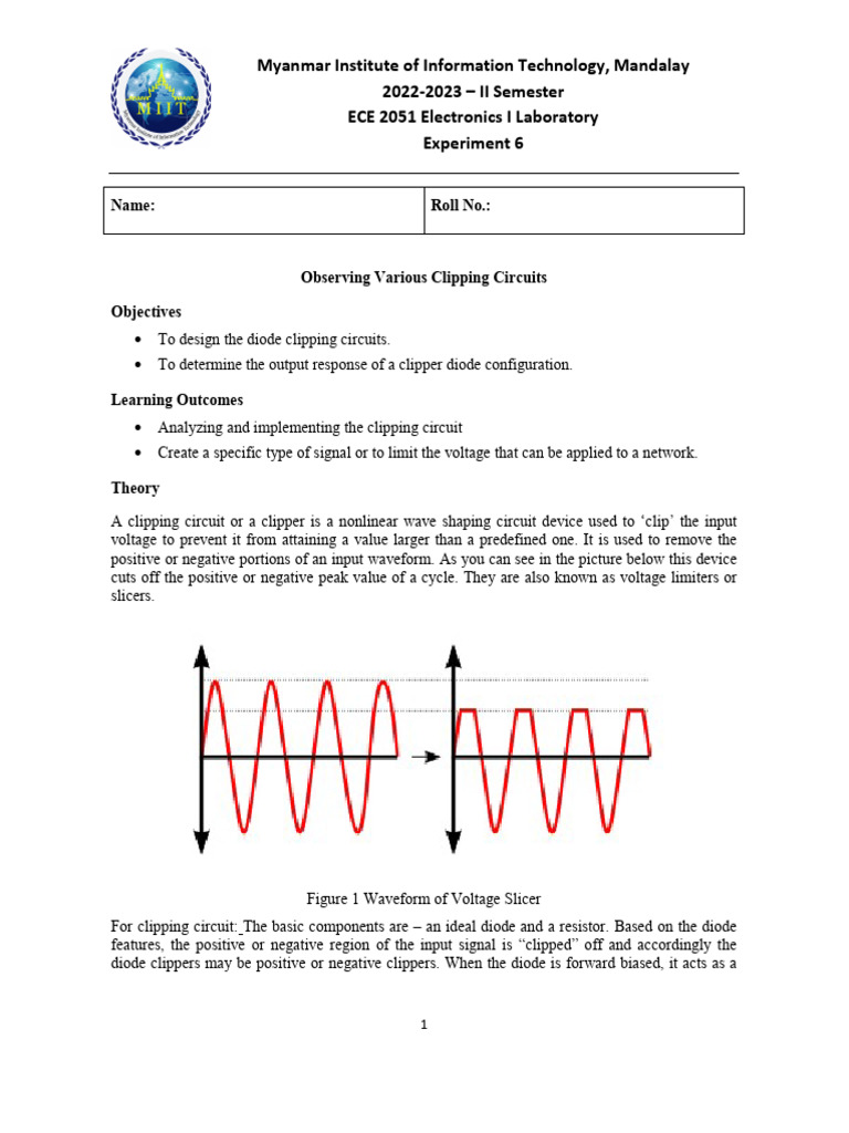 Experiment 6 | PDF | Diode | Electrical Network
