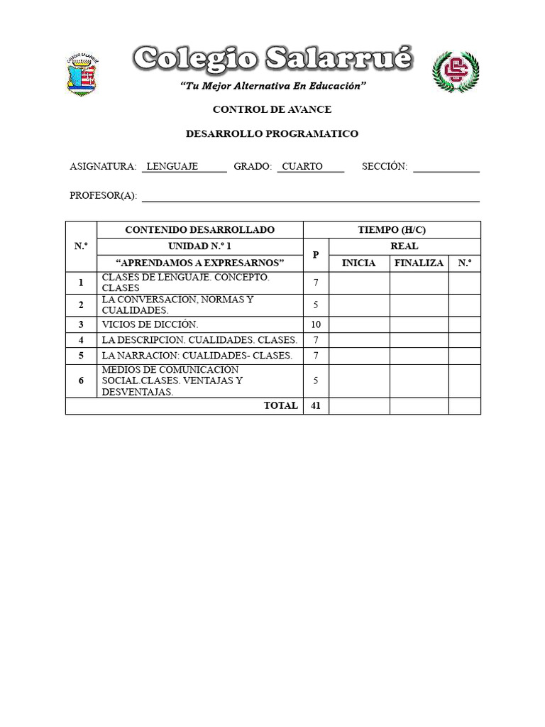 Plan de Estudios Cuarto Grado 2023 | PDF | Palabra | Gramática