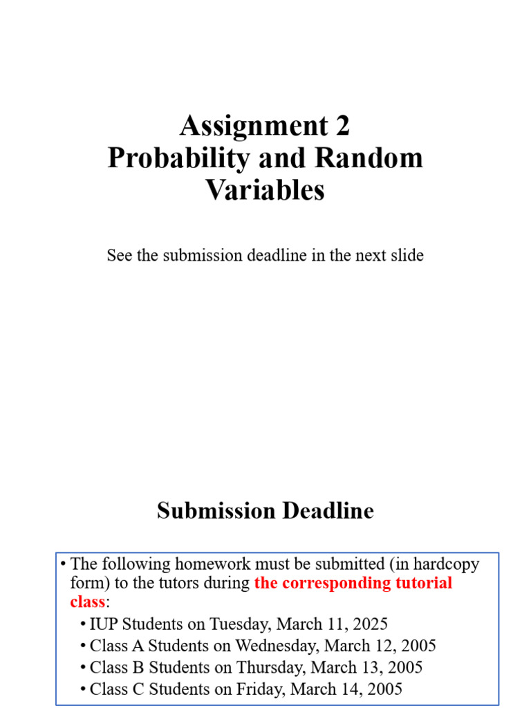 Assignment 2: Probability Exercises | PDF