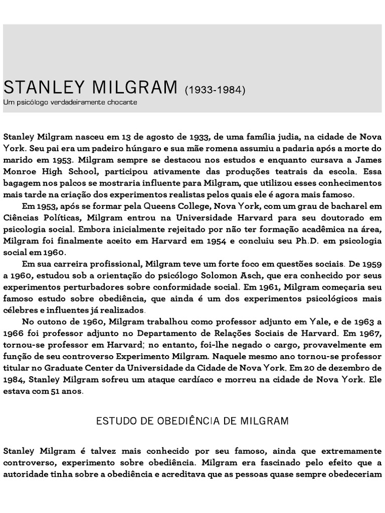Experimento Milgram PDF | PDF