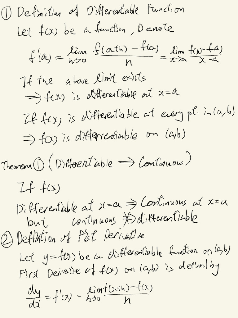 Differentiable Functions and Derivatives | PDF | Derivative | Calculus