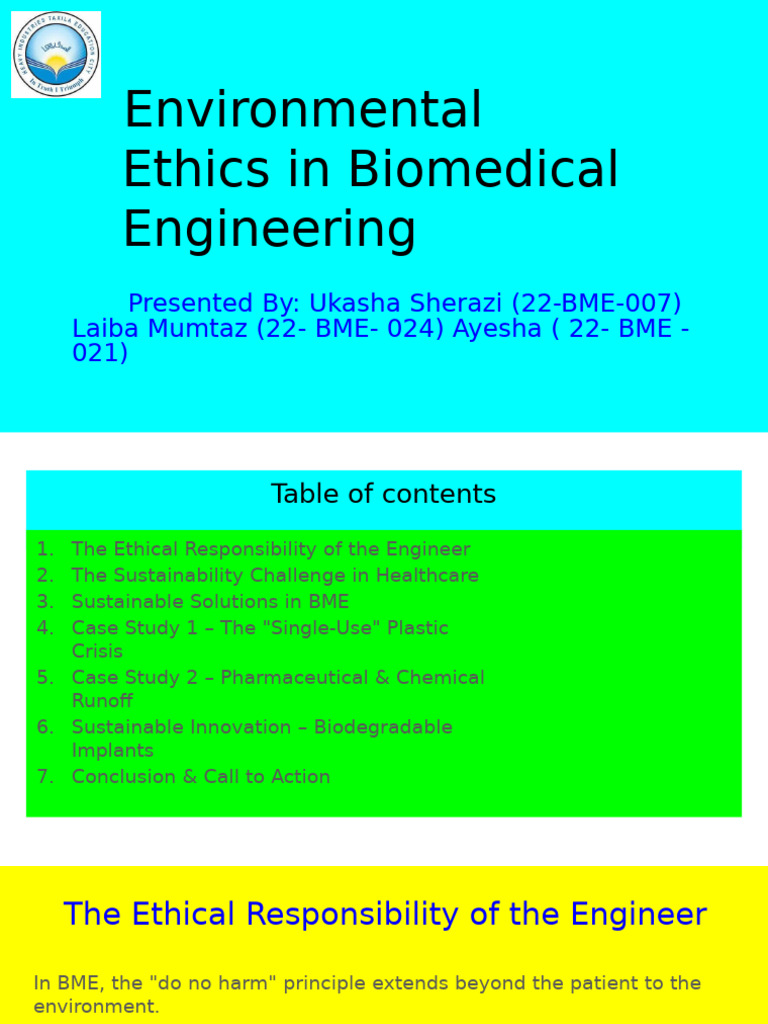 Environmental Ethics in Biomedical Engineering | PDF | Waste ...