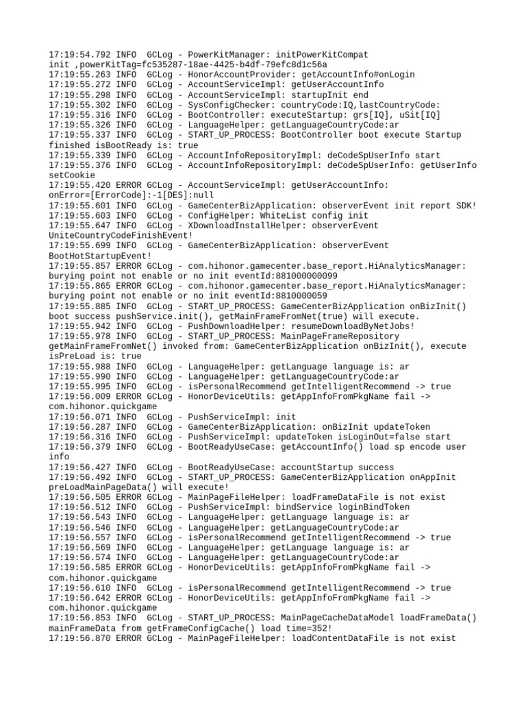 GameCenter Initialization Log Analysis | PDF | Data Transmission ...