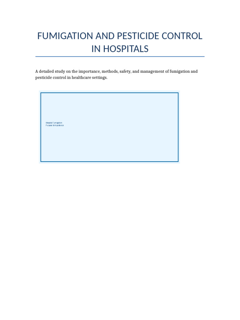 Fumigation and Pesticide Control in Hospitals | PDF