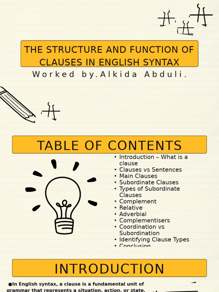 Understanding English Clauses and Syntax | PDF | Clause | Sentence ...