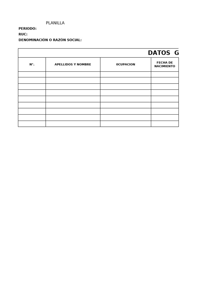 Planilla de Sueldos y Descuentos Laborales | PDF