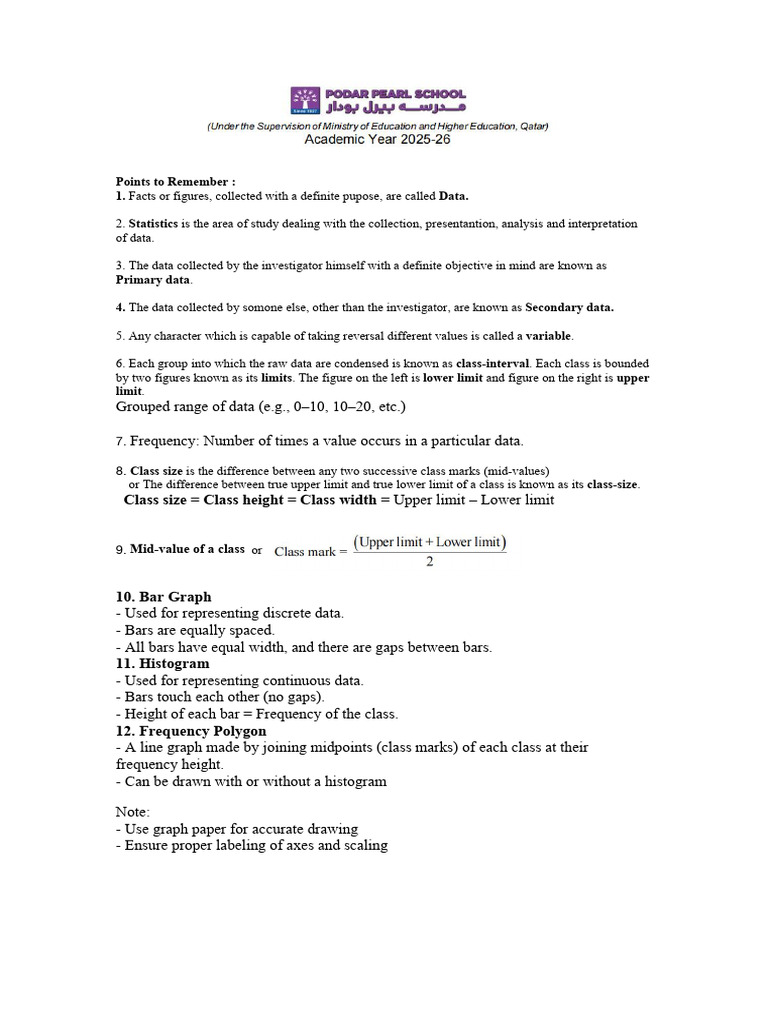Statistics Notes | PDF