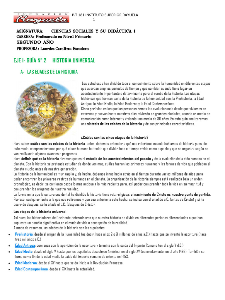 Edades de la Historia Universal: Guía Didáctica | PDF | Edades medias ...