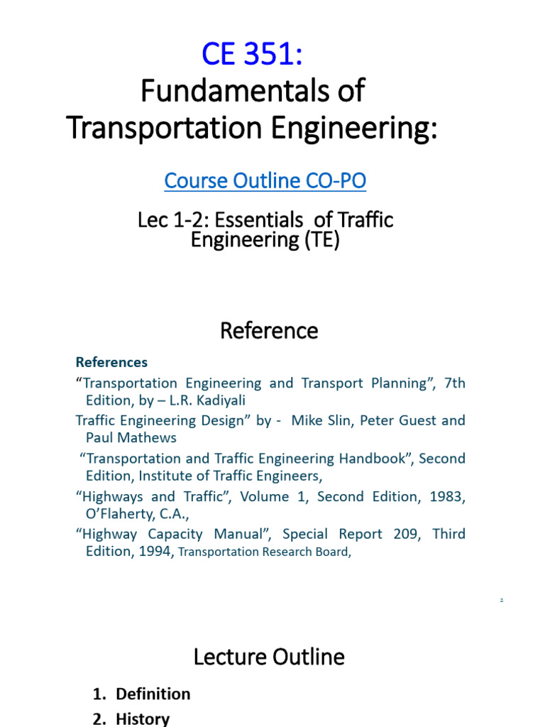 Traffic Engineering Fundamentals Overview | PDF | Traffic | Road