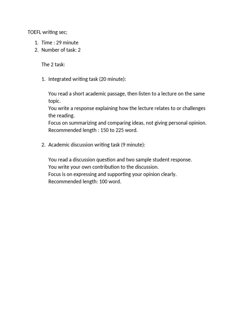 TOEFL Writing Sec | PDF