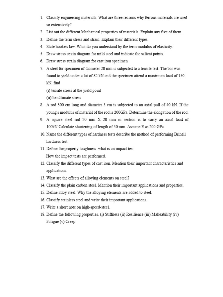 Engineering Materials and Properties Guide | PDF