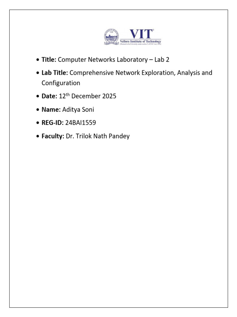 Network Configuration and Analysis Lab | PDF | Ip Address | Domain Name ...