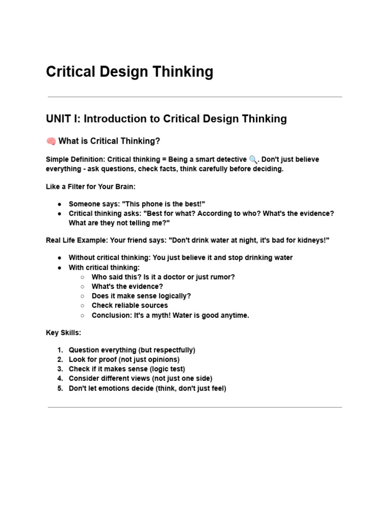 Mastering Critical Design Thinking Techniques | PDF | Thought