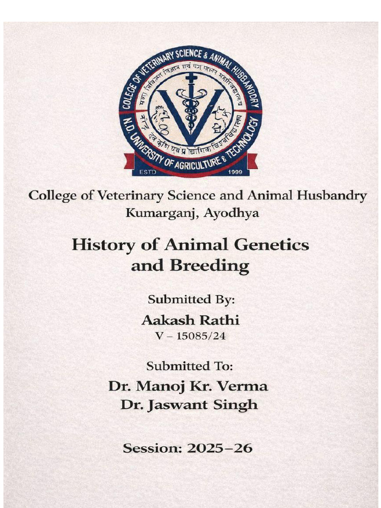 History of Genetics and Animal Breeding | PDF | Heredity | Genetics