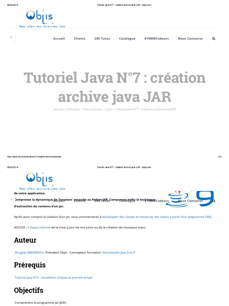 Création d'une archive JAR en Java | PDF | Java (Langage de ...