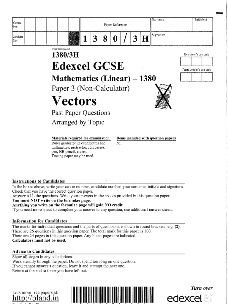 Vectors Questions With Answers PDF