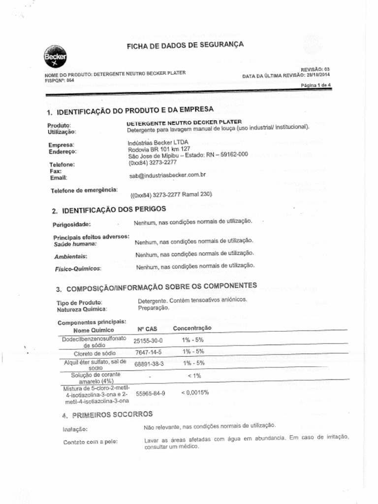 Detergente Neutro Becker Plater | PDF