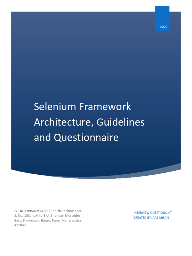 Selenium Framework Architecture Guide | PDF | Selenium (Software ...