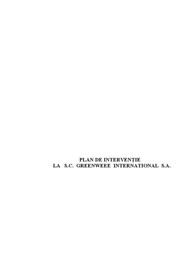 Plan de Interventie PSI | PDF