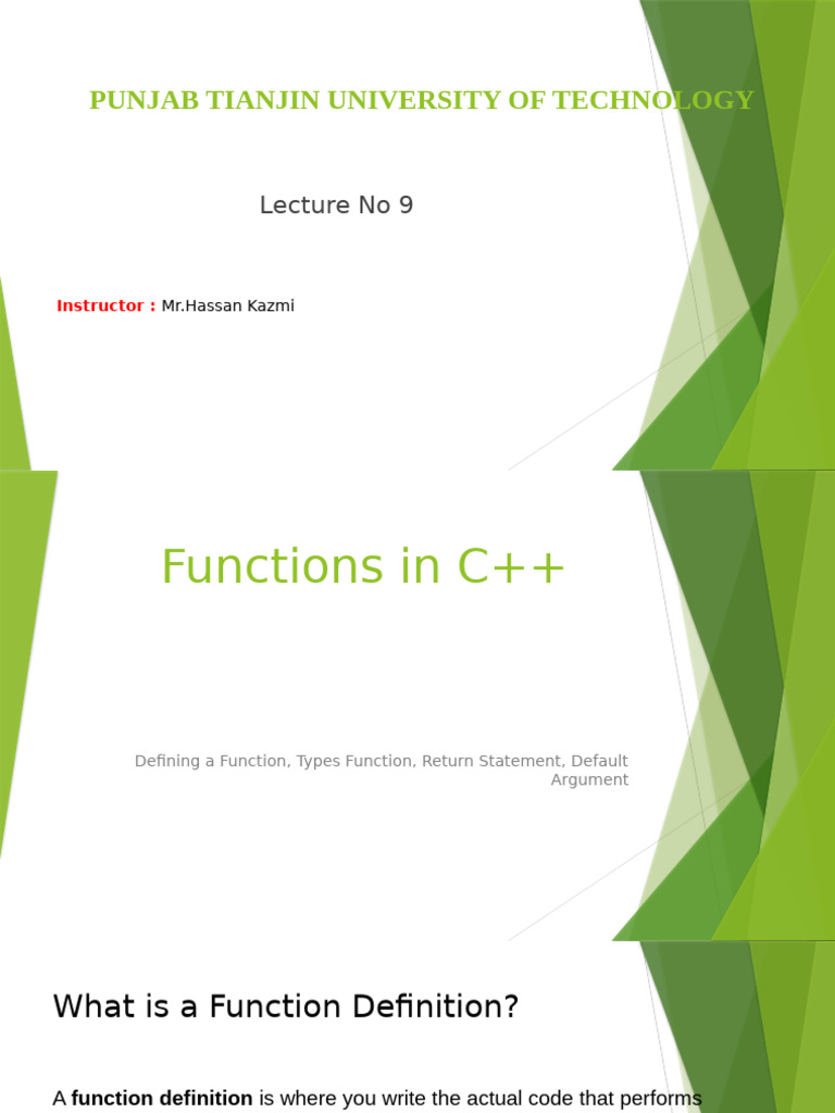 C++ Functions: Definition & Types Guide | PDF | Parameter (Computer ...