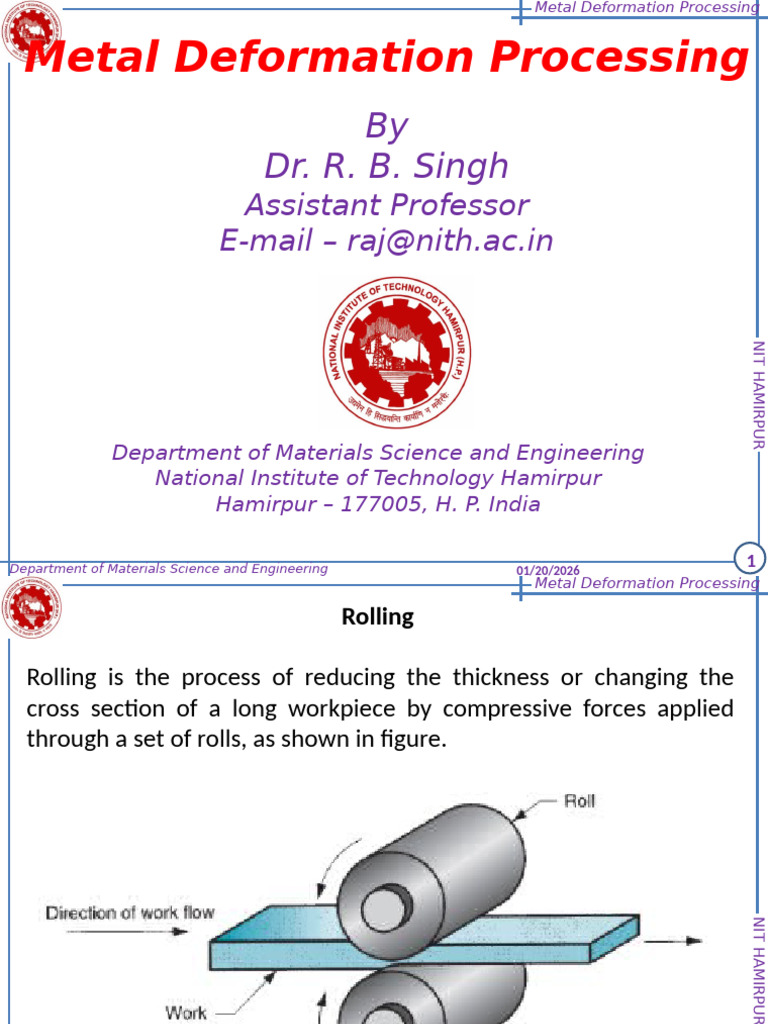 Metal Deformation Processing Overview | PDF | Rolling (Metalworking ...