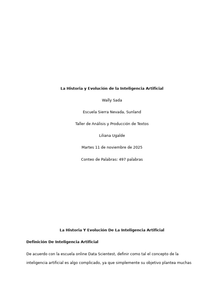 (v.FINAL) La Historia y Evolución de la Inteligencia Artificial | PDF ...