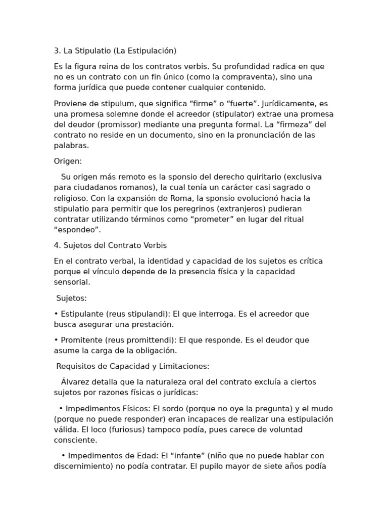 La Stipulatio (La Estipulación) 2 | PDF