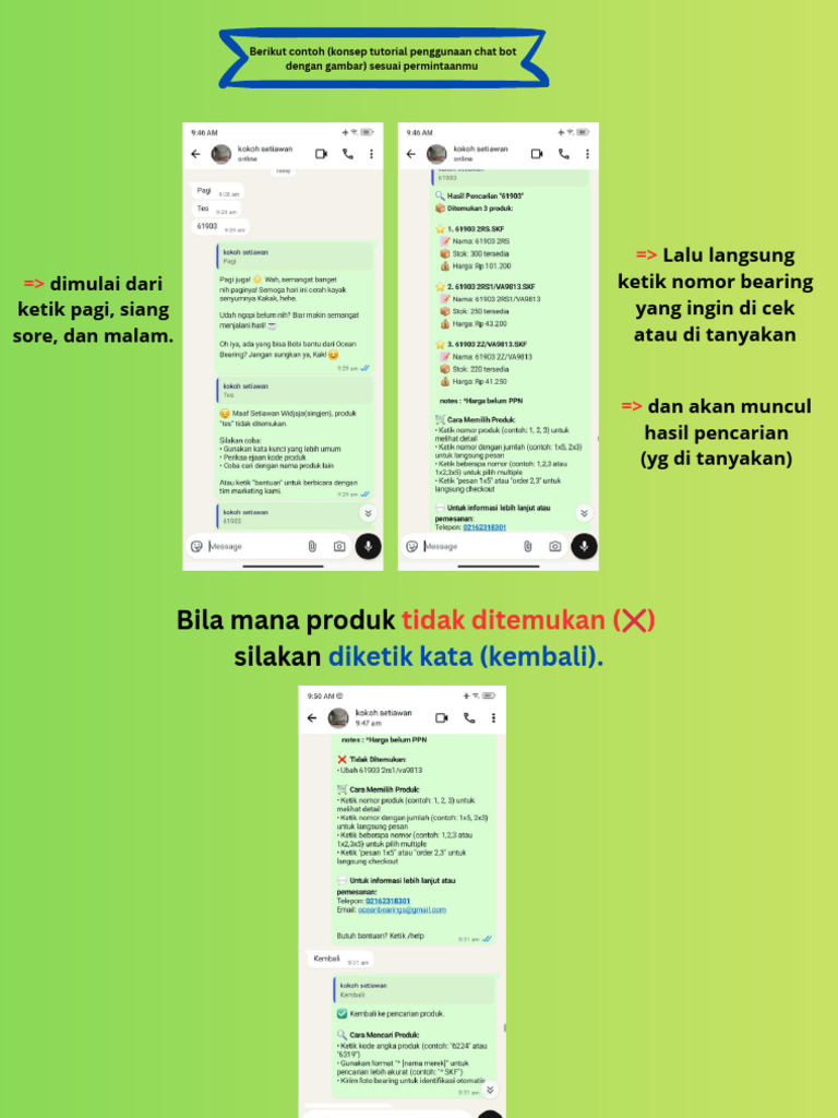 Tutorial Pencarian Produk dengan Chatbot | PDF