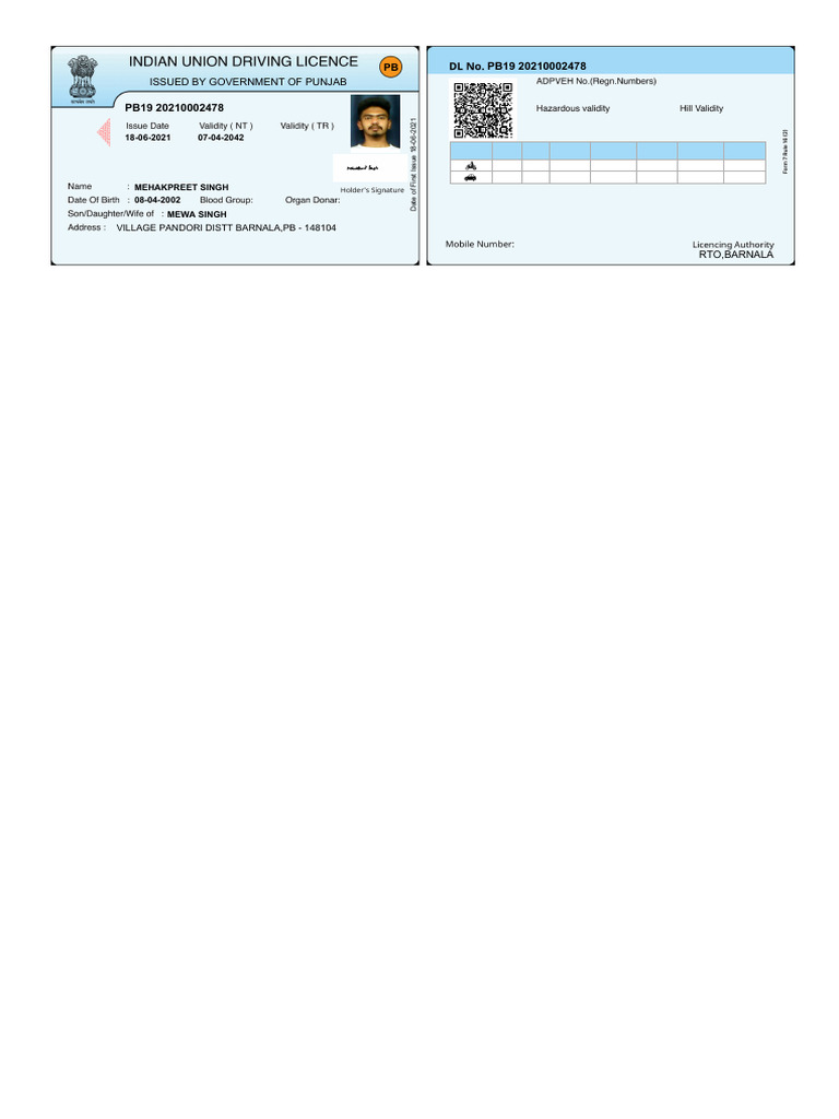 Punjab Vehicle Registration Details | PDF