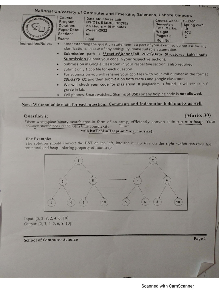 DS Lab Final Fall 2021 | PDF