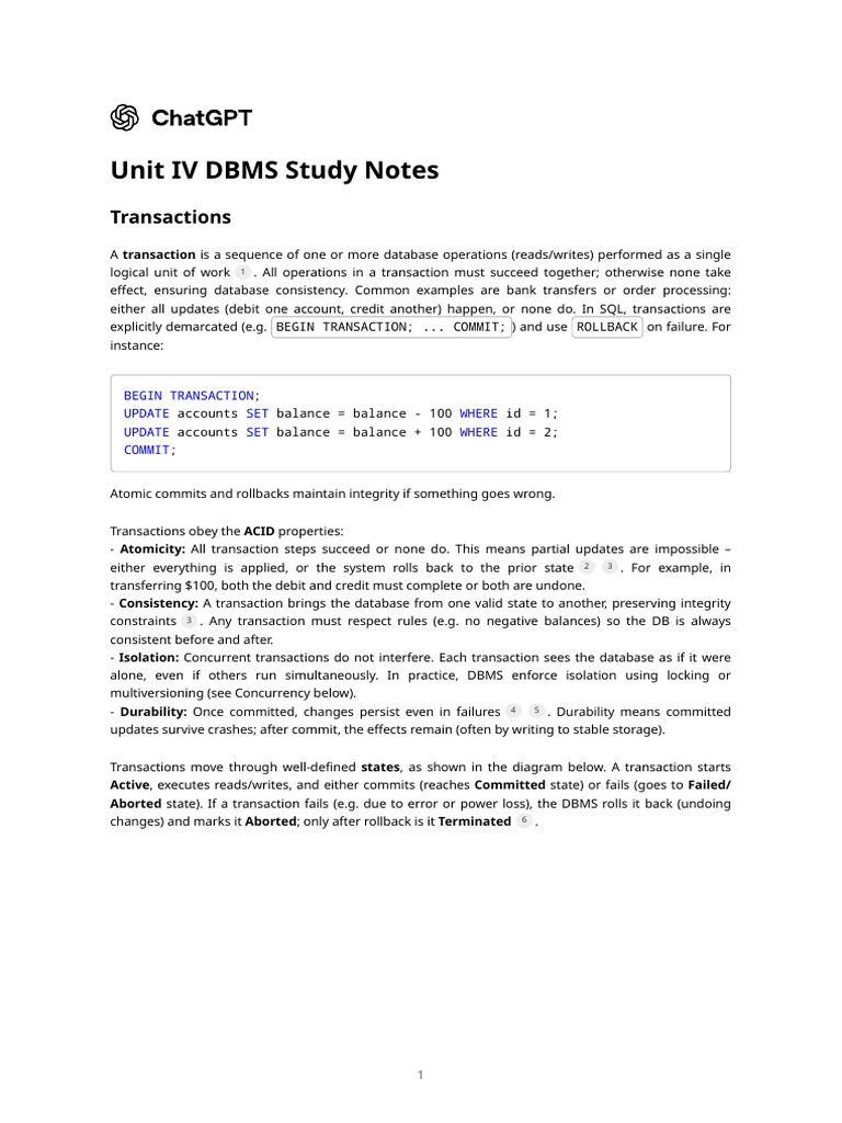 DBMS Transactions and ACID Principles | PDF | Database Transaction | Acid