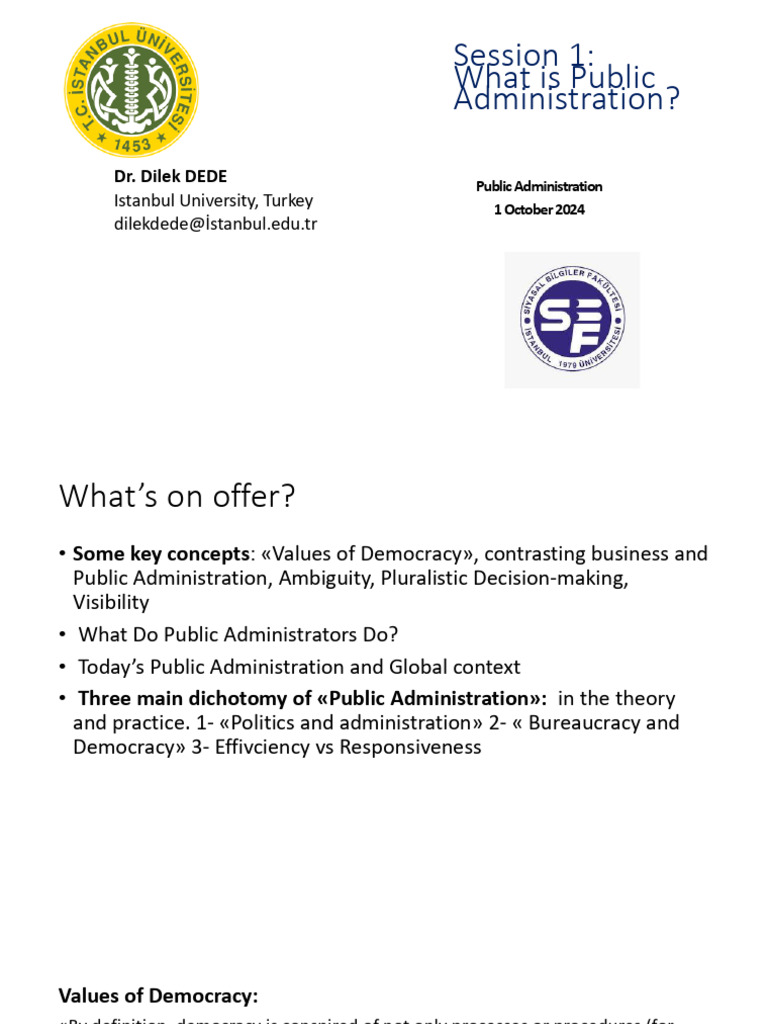Public Adm 1.hafta Slayt PDF | PDF