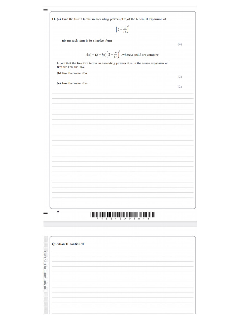 Binomial Expansion Past Papers Questions and Answers 2 | PDF