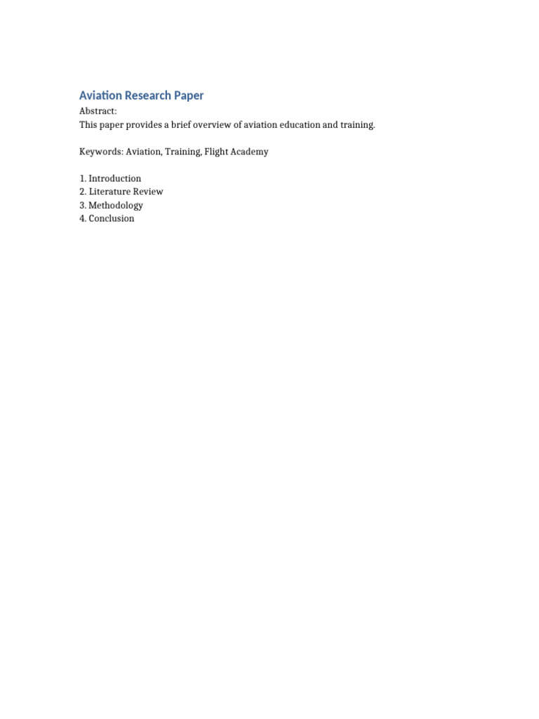 Aviation Research Paper | PDF