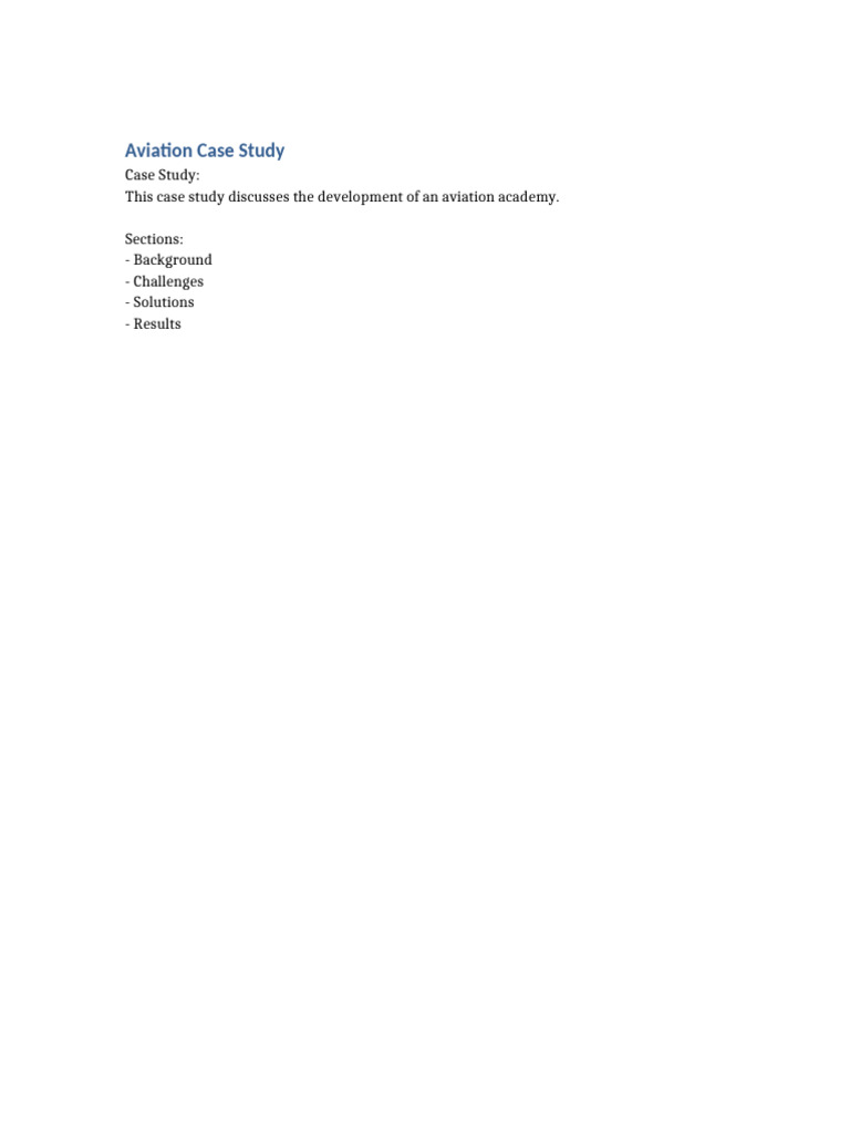 Aviation Case Study | PDF
