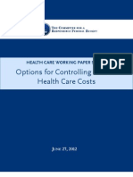 Options for Controlling Health Care Costs