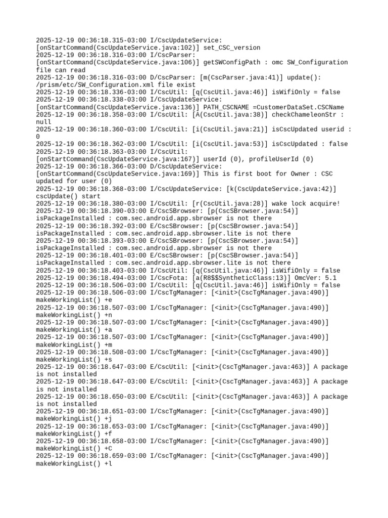 CSC Update Service Log Analysis | PDF | Mobile Phones | Software